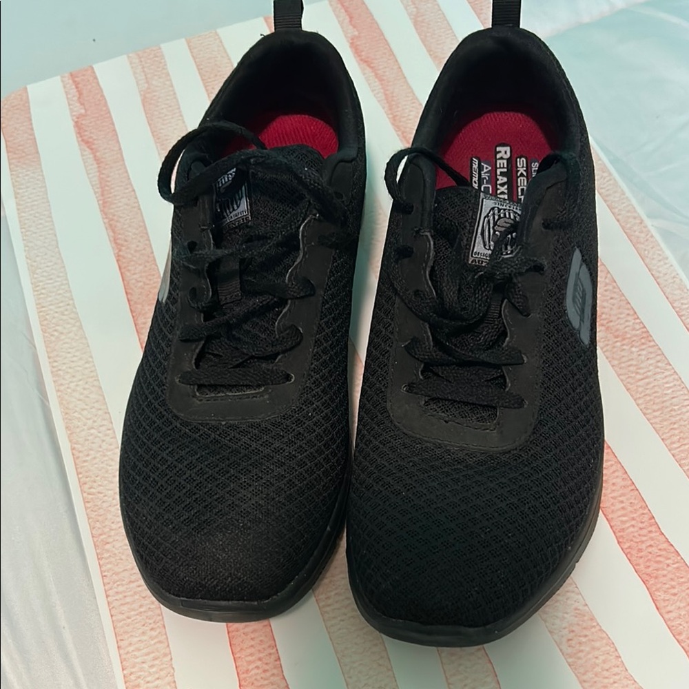 Skechers Black Athletic/Non-Slip work Shoes